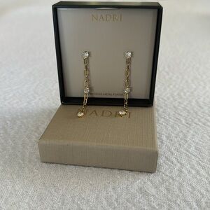 Nadri Earrings Rhodium Zoe CZ Linear Chain Drop, BRAND NEW, $59